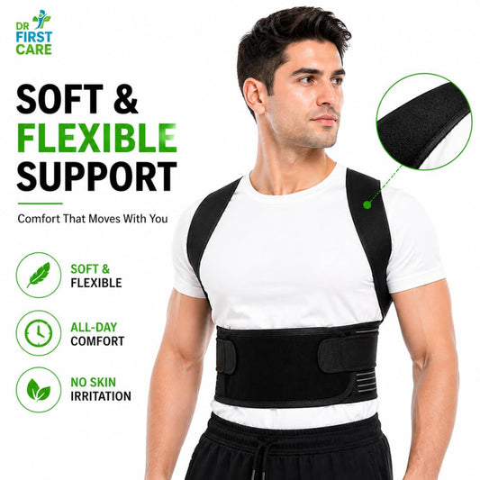 Posture Corrector Belt for Men & Women | Back & Shoulder Support Brace for Pain Relief | Adjustable, Breathable Back Straightener | Wear Under Clothes | Universal Fit | Made in India | 1 Year Warranty