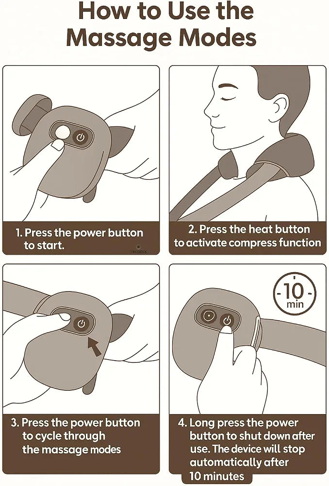 Bionic Heated Neck & Shoulder Massager | Wireless 4D Kneading Deep Tissue Massage Machine for Body Pain Relief | Scalp, Neck, Back Relaxation Device | Portable Electric Shiatsu Massager