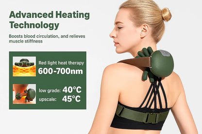 Bionic Heated Neck & Shoulder Massager | Wireless 4D Kneading Deep Tissue Massage Machine for Body Pain Relief | Scalp, Neck, Back Relaxation Device | Portable Electric Shiatsu Massager