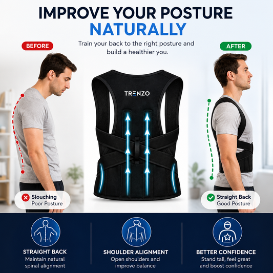 Trenzo posture corrector helps align shoulders and improve spinal posture